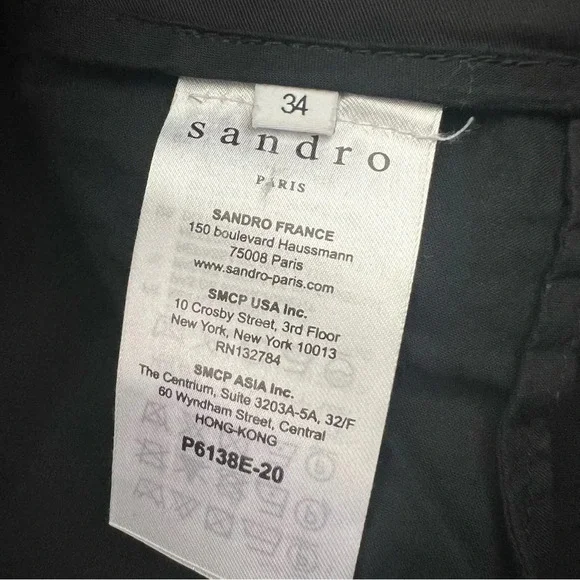 Sandro Gatiene Cropped High Rise Pant Black Casual French Boho Women’s XS - Picture 10 of 11